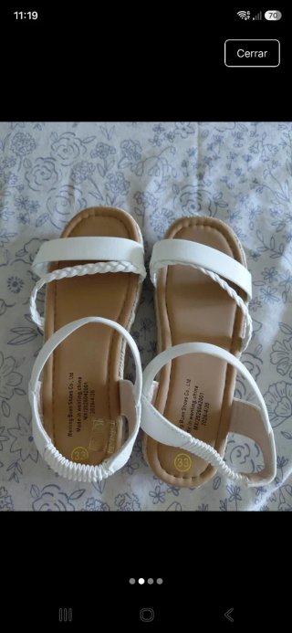 Sandalias Niña Blancas Trenzadas talla 33