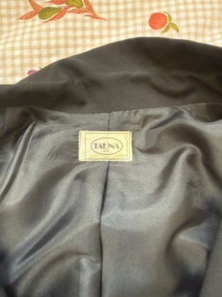 Blazer cruzado negro vintage largo
