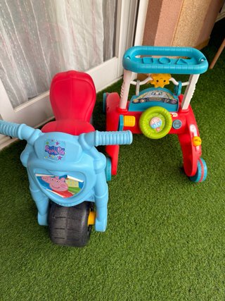 Pack 4 Juguetes: Coche, Moto, Bici y Andador