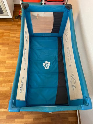 Cuna de viaje plegable Voltereta (Azul)