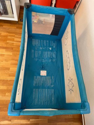Cuna de viaje plegable Voltereta (Azul)