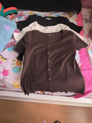 Camisetas Gemo niña marrones y blancas