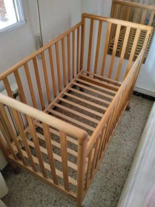 Cuna de madera Cotinfant + Colchón y fundas