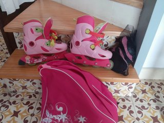 Patines en línea rosas para niña