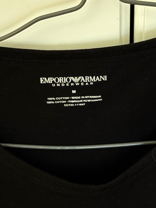 Camiseta Emporio Armani Slim Fit Algodón Negra M