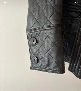 Cazadora Piel Negra guateada