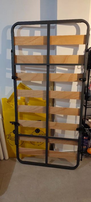 Somier metálico con lamas de madera de 90x190