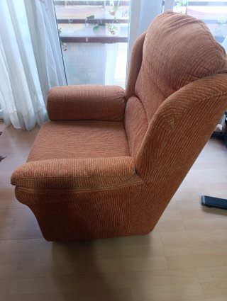 Divano singolo vintage arancione con fodera