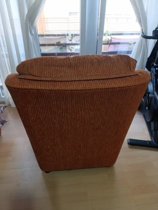 Divano singolo vintage arancione con fodera