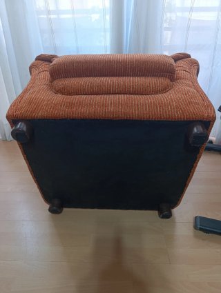 Divano singolo vintage arancione con fodera