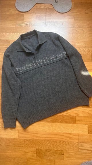 Jersey gris cuello polo talla XXL