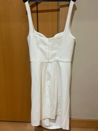 Vestido blanco Zara corto drapeado