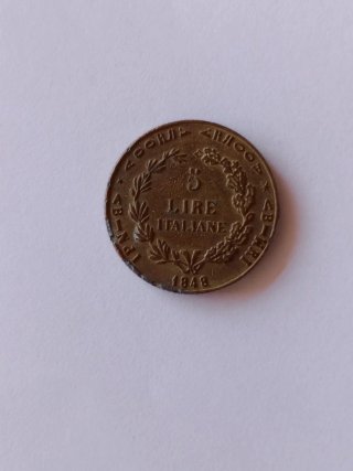 Moneta 5 Lire Italiane 1848
