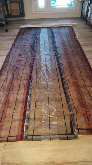 Cortinas de panel japones de tela con rayas