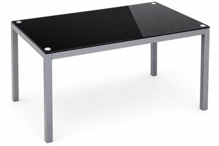 Mesa cristal negra y aluminio