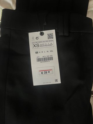 Pantalón Zara Negro Talla XS con Aberturas
