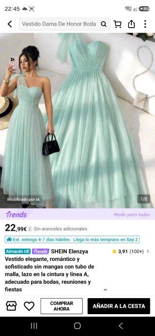 Vestido de fiesta verde