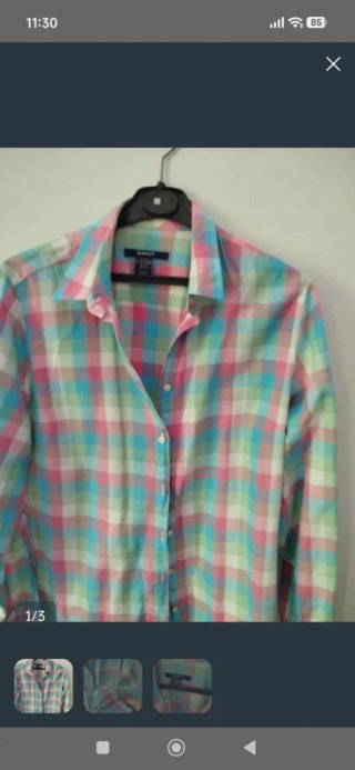 Camisa GANT cuadros verde y rosa talla Xl