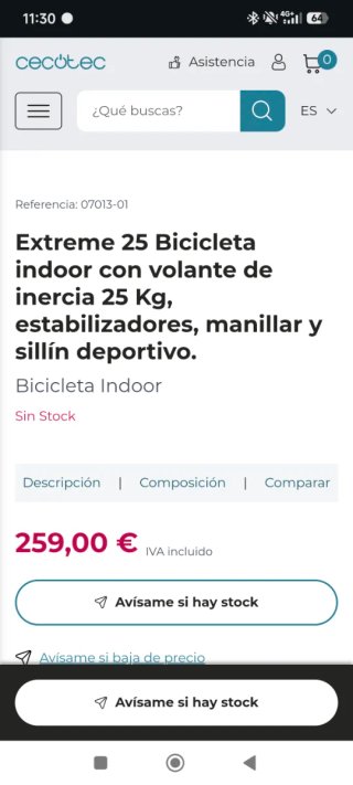 Bicicleta Indoor Cecotec Extreme 25