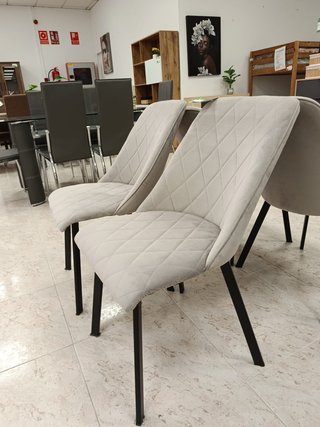 Pack 4 Sillas Terciopelo Gris