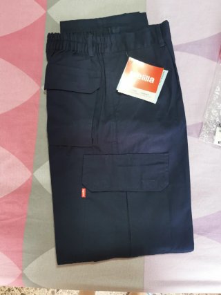Pantalón de trabajo azul con franja Naranja.T. 42