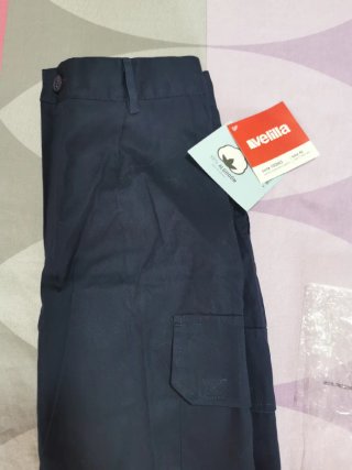 Pantalón de trabajo azul con franja Naranja.T. 42