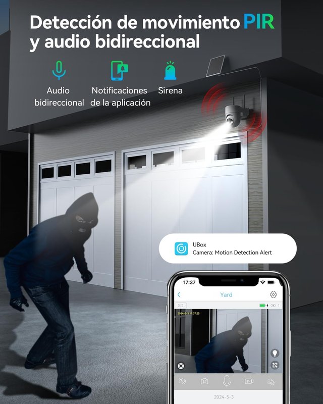 NUEVO - Cámara Vigilancia Solar 2K WiFi Exterior