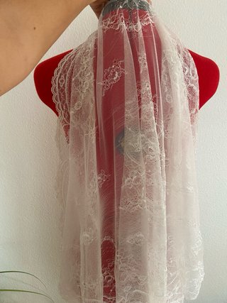 Mantilla Fallera Mujer Blanca