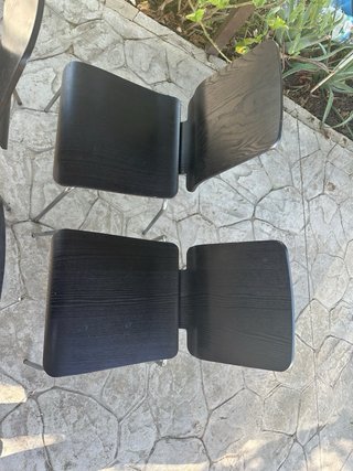 Juego de 4 Sillas Comedor Madera y Metal