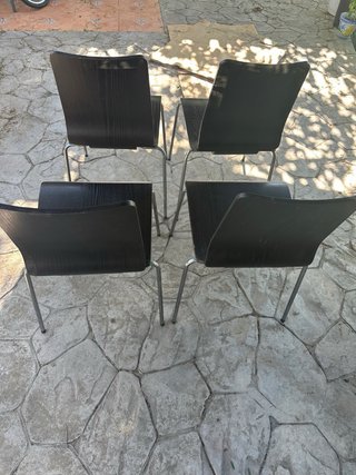 Juego de 4 Sillas Comedor Madera y Metal