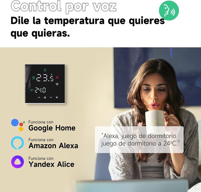 Termostato WiFi Beok Suelo Radiante Agua Tuya 3A