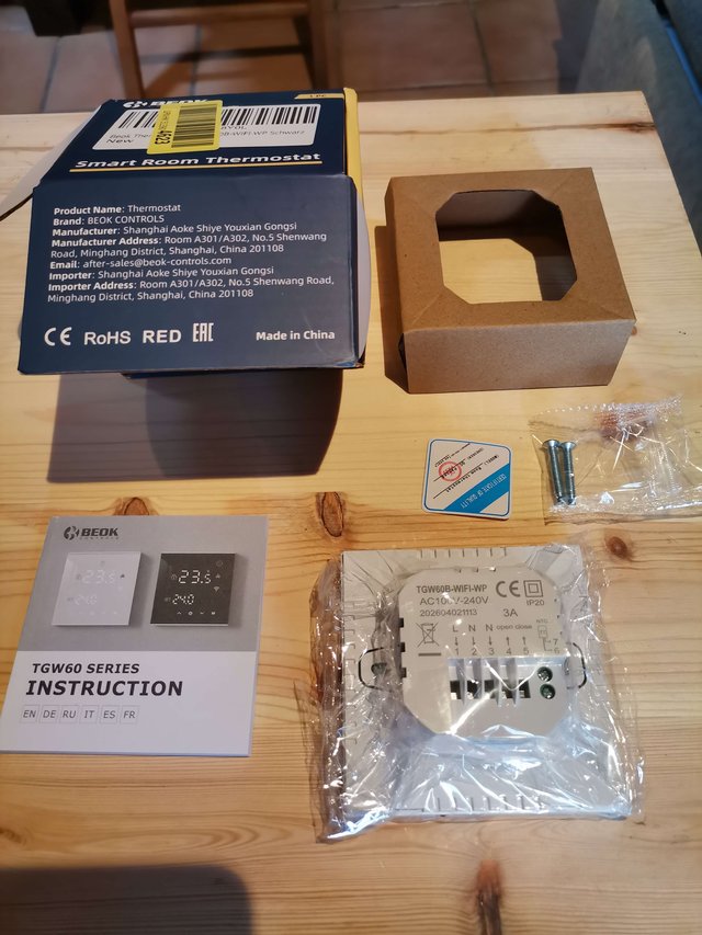 Termostato WiFi Beok Suelo Radiante Agua Tuya 3A