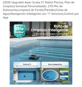 Robot Limpiador Piscina Aiper Scuba S1 Gris