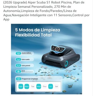 Robot Limpiador Piscina Aiper Scuba S1 Gris