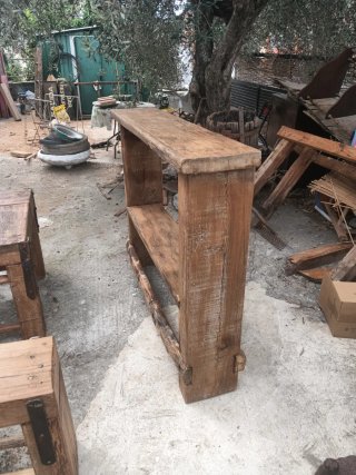 Mesa y bancos madera roble siglo XVII