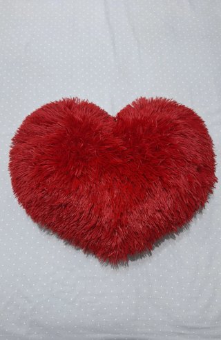 Cojín Corazón Peluche Rojo