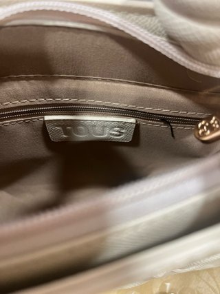 Mala e porta-moedas Tous bege e rosa
