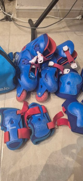 Patines Oxelo Talla Ajustable,Protecciones y Casco