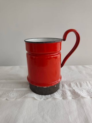 Cafetera Roja Vintage + Atril Frutas Hierro