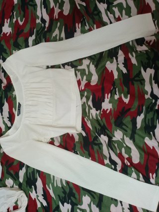 Top SHEIN blanco manga larga talla XS
