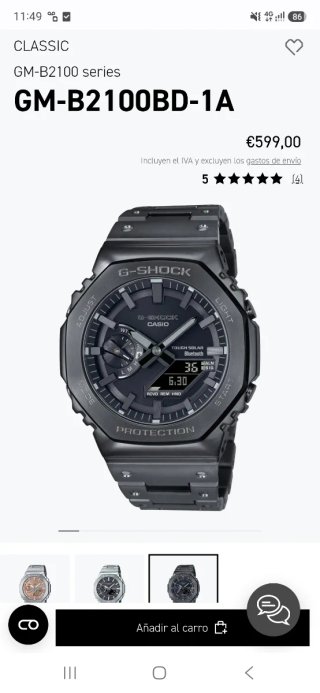 Casio G-Shock GM2100 Negro Nuevo