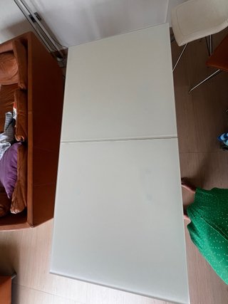 Mesa extensible cristal blanco