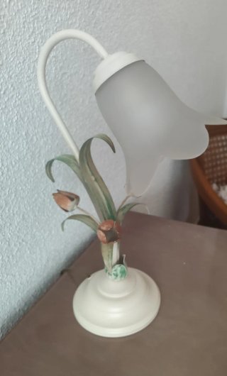 Lámpara de techo floral metal y cristal