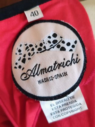 Vestido Almatrichi Rojo con Encaje Negro