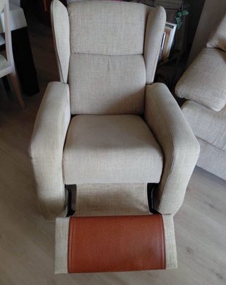 Sofá Cama + Sillón Reclinable Beige