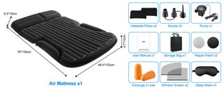 Colchón Hinchable Coche SUV KMZ Bomba 12V
