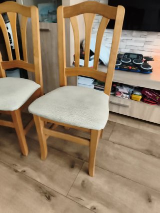Conjunto 4 Sillas Roble Tapizadas Beige