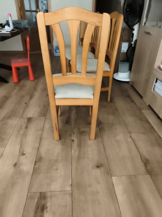 Conjunto 4 Sillas Roble Tapizadas Beige