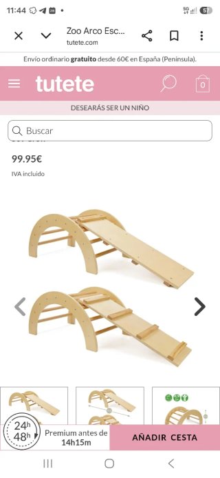 Arco Escalada Rampa Montessori Madera