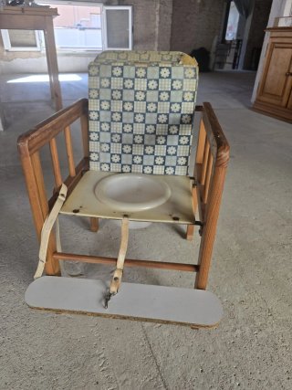 ​Trona Convertible Vintage de Madera (Silla y Mesa